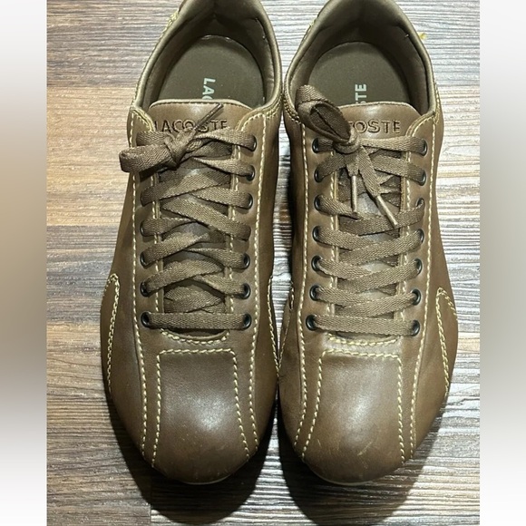 Lacoste Other - Lacoste Mens US 10 Brown Perforated Alligator Shoes‎ Bowling Style CLEAN!.
